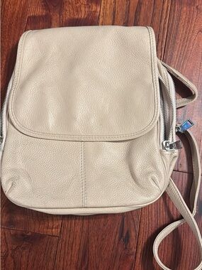 Genuine 100% Leather Backpack Purse Cape Cod Cream